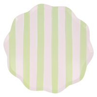 Meri MeriMeri Meri - Pastel Çizgili Tabaklar - L - 8 Adet282750