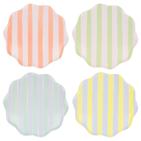 Meri MeriMeri Meri - Pastel Çizgili Tabaklar - L - 8 Adet282750