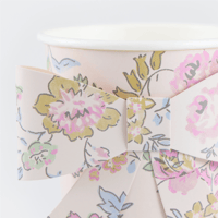 Meri MeriMeri Meri - Pembe Vintage Çiçek Desenli Fiyonklu Bardaklar - 8 Adet296205