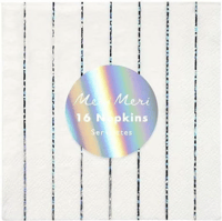 Meri MeriMeri Meri - Silver Stripe Napkins - Gümüş Çizgili Peçete - S181756