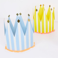 Meri MeriMeri Meri - Striped Party Crowns - Çizgili Parti Taçları - 8 Adet300525
