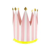 Meri MeriMeri Meri - Striped Party Crowns - Çizgili Parti Taçları - 8 Adet300525