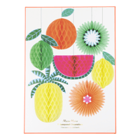 Meri MeriMeri Meri - Tropical Fruit Honeycomb Decorations - Tropikal Meyve Petek Süsleri - 7 Adet302541