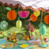 Meri MeriMeri Meri - Tropical Fruit Honeycomb Decorations - Tropikal Meyve Petek Süsleri - 7 Adet302541