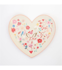 Meri MeriMeri Meri - Valentine's Heart Die Cut Plates - Desenli Kalp Tabak - 8'li218035