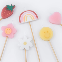 Meri Meri - Happy Face Icons Candles - Mutlu Yüz Semboller Mumlar (x6) Mumlar