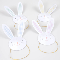 Meri Meri - Bunny Party Hats - Tavşan Parti Şapkaları (x6) Parti Şapkaları