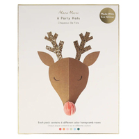 Meri Meri - Reindeer Party Hats - Ren Geyikleri Parti Şapkaları - 6lı Parti Şapkaları