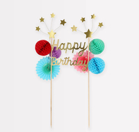 Meri Meri - Happy Birthday Cake Topper - Happy Birthday Pasta Süsü Pasta Süsleri
