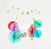 Meri Meri - Happy Birthday Cake Topper - Happy Birthday Pasta Süsü Pasta Süsleri