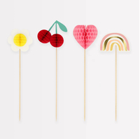 Meri Meri - Icons Cake Toppers - İkonlar Pasta Süsleri (x4) Pasta Süsleri