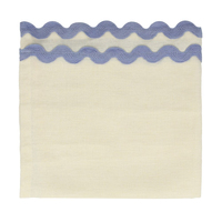 Meri Meri - 6 Colorful  Ric Rac Napkins - Renkli Dalgalı Kumaş Peçeteler - 6'lı Peçeteler
