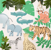 Meri Meri - Monkey Die Cut Napkins - Maymun Peçeteler - 16'lı Peçeteler