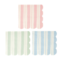 Meri Meri - Ticking Stripe Large Napkins - Kalın Çizgili Peçeteler - 16'lı Peçeteler