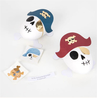Meri Meri - Pirate Skulls Surprise Balls - Korsan İskelet Sürpriz Toplar - 3lü Süprizli Konfetiler ve Toplar
