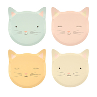 Meri Meri - Cat Plates - Kedi Tabaklar - 8'li Tabaklar