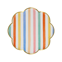 Meri Meri - Colourful Pattern Side Plates - Renkli Desenler Tabaklar - 8'li Tabaklar
