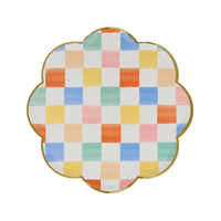 Meri Meri - Colourful Pattern Side Plates - Renkli Desenler Tabaklar - 8'li Tabaklar