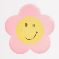 Meri Meri - Happy Face Flower Plates - Mutlu Yüz Çiçek Tabaklar (x8) Tabaklar