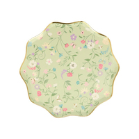 Meri Meri - Ladurée Paris Floral Side Plates - Ladurée Paris Çiçekli Tabaklar (M) (8'li) Tabaklar