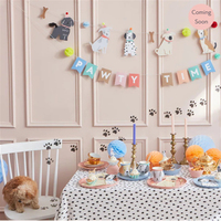 Meri Meri - Pug Plates - Yavru Köpek Tabaklar - 8'li Tabaklar