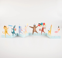 Meri Meri - Animal Parade Concertina Card - Hayvanlar Geçit Töreni Tebrik Kartı Tebrik Kartları