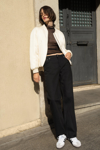 BOYISH Relaxed Straight Fit Normal Bel Siyah Kadın Jean Pantolon