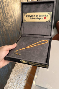 14 Ayar Altın Püsküllü Hareli Bilek Boy Sıkma Kehribar