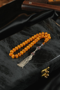 Bahadır Kılıç Usta İşçiliği Eski Osmanlı Gümüş Tasarım Tesbih (Antique Faturan Amber Beads فاتوران عنبر خرز عتيق)