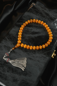 Bahadır Kılıç Usta İşçiliği Eski Osmanlı Gümüş Tasarım Tesbih (Antique Faturan Amber Beads فاتوران عنبر خرز عتيق)