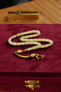 Bilek Boy Damla Kehribar Gümüş  Gold Ayyıldız Tasarım Kapsül Model Tesbih (Amber), (مسبحة قطرة كهريبار)