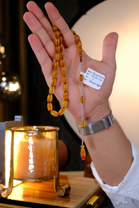 Master Mehmet Aydın Üst Düzey Koleksiyonluk Eski Osmanlı Sıkma Kehribar Tesbih (Antique Faturan Amber Beads فاتوران عنبر خرز عتيق)