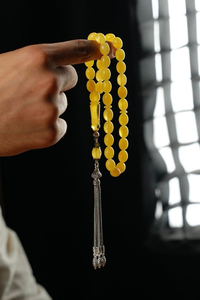 Orjinal Damla Kehribar Özel Gümüş Tasarım Tesbih (Amber), (مسبحة قطرة كهريبار)