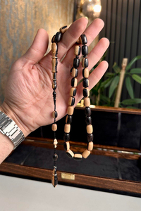 Üst Düzey Çekim Şükrü Baba Premium Serisi Black Wood Damalı Tesbih