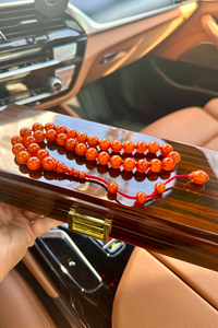 Üst Düzey Koleksiyonluk Mışmışi Eski Osmanlı Sıkma Kehribar Tesbih (Antique Faturan Amber Beads فاتوران عنبر خرز عتيق)