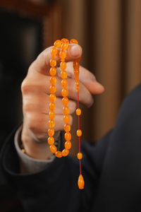 Veyis Uygur Usta İşçilik Koleksiyonluk  Osmanlı Sıkma Kehribar Sistemli Tasarım Tesbih (Antique Faturan Amber Beads فاتوران عنبر خرز عتيق)