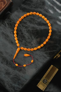 Veyis Uygur Usta İşçilik Koleksiyonluk  Osmanlı Sıkma Kehribar Sistemli Tasarım Tesbih (Antique Faturan Amber Beads فاتوران عنبر خرز عتيق)