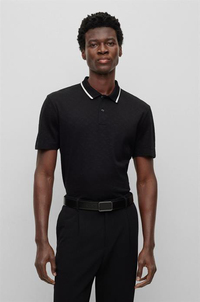 BOSS Erkek Marka Logolu K sa Kollu Polo Yaka Slim Siyah Polo Yaka T Shirt 50494057 001 50494057 001