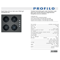 PROFİLO OO36P9010D GAZLI OCAK