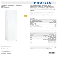 PROFİLO SOLO DERİN DONDURUCU - DF1033WEVV