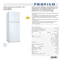 PROFİLO ÜSTTEN DONDURUCULU BUZDOLABI - BD2055WENN