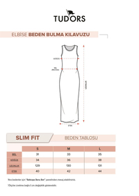 Kadın Slim Fit Dar Kesim Sıfır Kol Bisiklet Yaka Çizgili Elbise