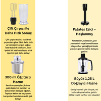EL BLENDER Seti INOX Doğrayıcı Kahve Ve Baharat Öğütücü Patates ezici 1500 WATT