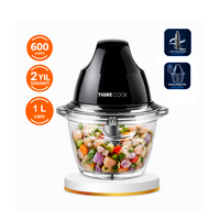 Instantchopper FIT  1L Cam Hazneli Et Kıyma & Sebze Rondo Doğrayıcı ÇİFT  ÇELİK BIÇAK 600W 