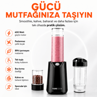 NUTRISHAKE  FIT  3 In 1 Kişisel Smoothie Blender Ve Kahve Baharat Öğütücü Buz Kırma  600w