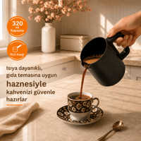 TIGRECOOK Közde Türk Kahvesi ve Türk Kahve Makinesi  4 Fincan Kapasiteli Bol Köpüklü