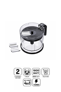 TIGRECOOK Mutfak Robotu – El Blenderı, Doğrayıcı, Rende ve Çırpıcı Seti 1800W