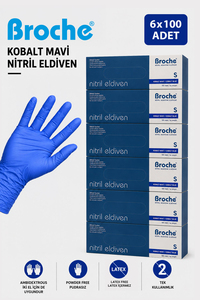 NİTRİL SMALL ELDİVEN KOBALT MAVİ 6LI PAKET