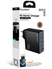 140W Gan Hızlı Şarj Adaptörü | 1x Usb-A + 3x Usb-C Port | Pd Süper Hızlı Laptop ve Telefon Şarj Cihazı