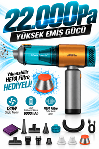 Auhma AHV-29 Kablosuz Araç Süpürgesi 220W 22000Pa Güçlü Vakum & Üfleme Özellikli Şarjlı Oto Süpürge